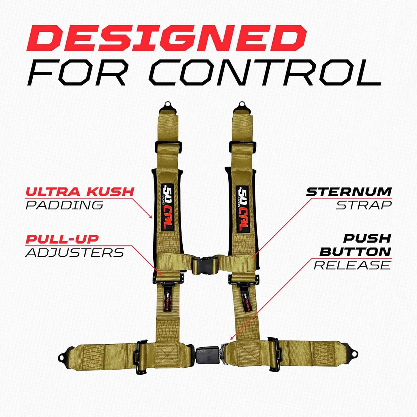 Pro Series 2" & 3" 4 point Harness with push button release