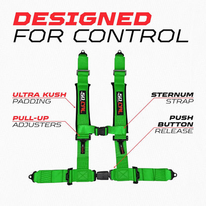 Pro Series 2" & 3" 4 point Harness with push button release
