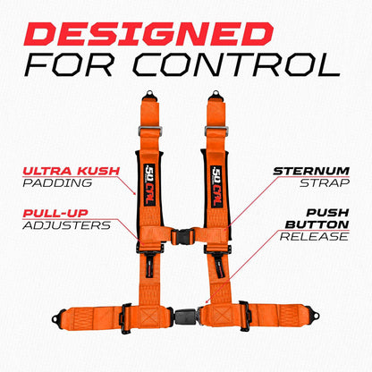 Pro Series 2" & 3" 4 point Harness with push button release