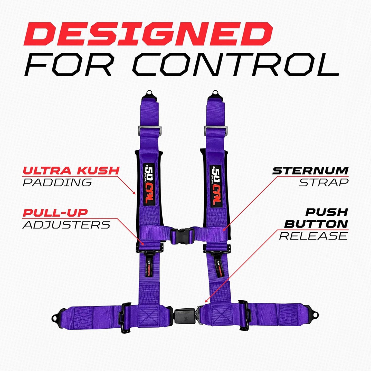 Pro Series 2" & 3" 4 point Harness with push button release