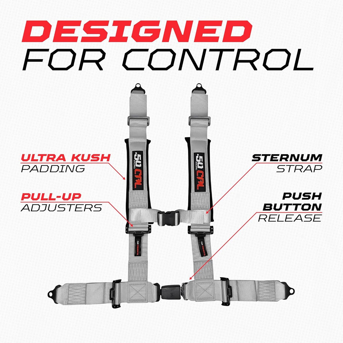 Pro Series 2" & 3" 4 point Harness with push button release