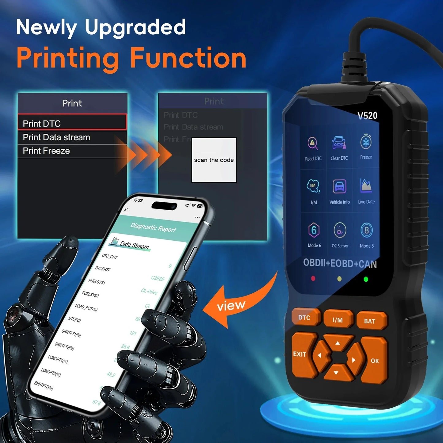 OBD2 Car Scanner Diagnostic Scanning Tool, Professional  Vehicle Fault Code Reader