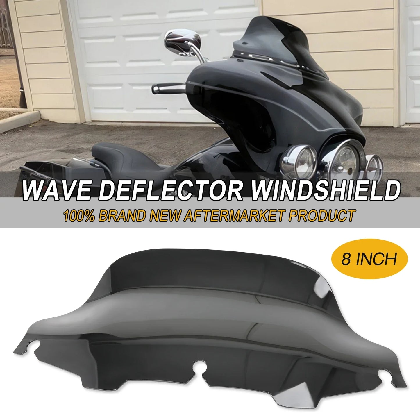 Black/Smoke4'' 6"8'' Windshield For Harley Electra Street Glide Touring1996-2013