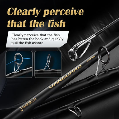 Carbon Surf Spinning Fishing Rod, Ultra-Light High-Sensitivity Graphite Pole Saltwater Fishing