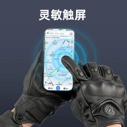 motorcycle riding gloves, goatskin, full-finger gloves, gloves for motorcycles, gloves