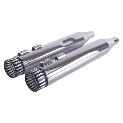 Chrome 4 Inch Slip-On Exhaust Mufflers For Harley Touring Models 2009 To 2016