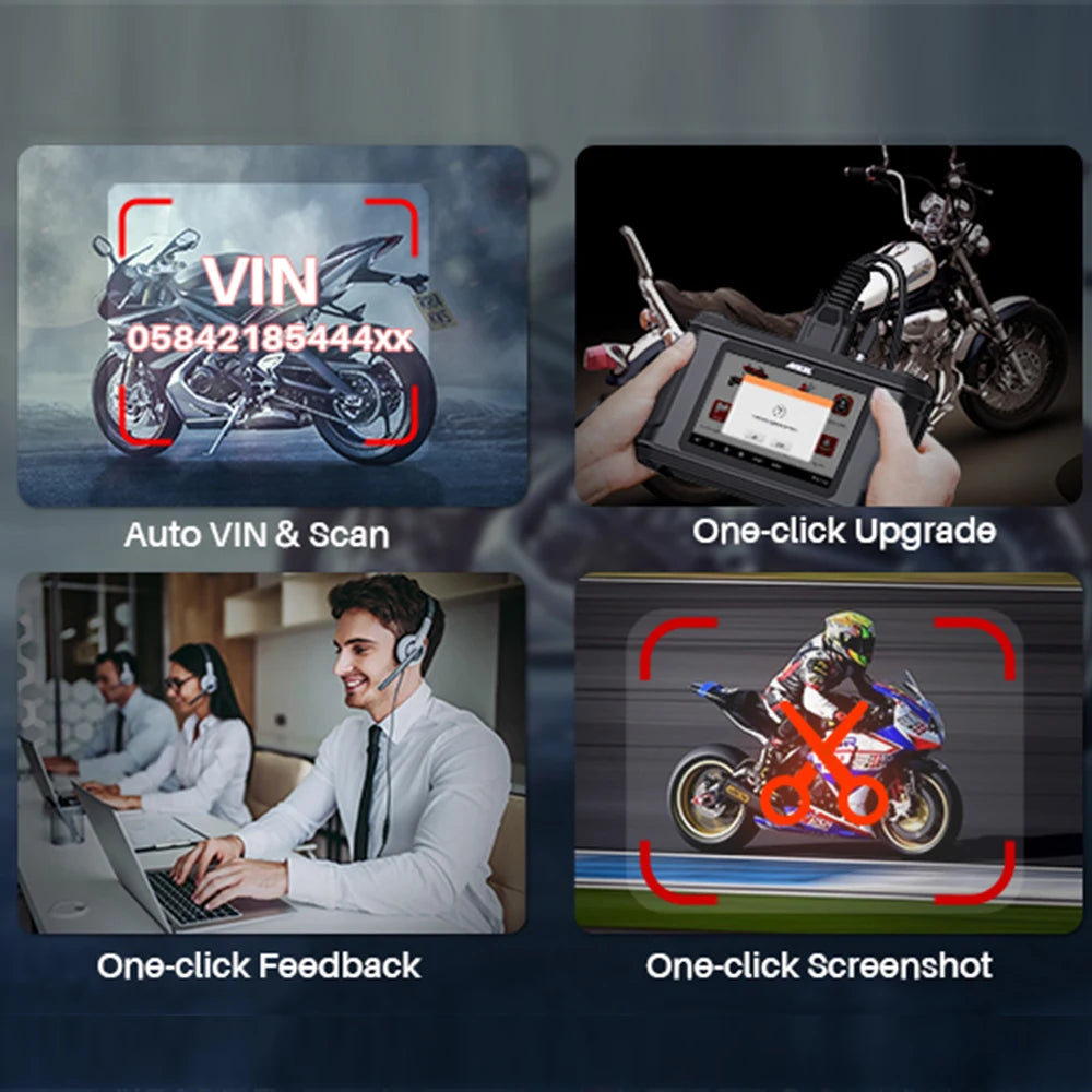 Motorcycle Scanner All System for BMW/DUCATI/HARLEY Support 30+ Functions ECU Reset Motorcycle OBD2 Diagnostic Tool