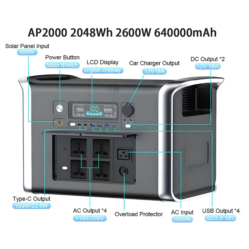Portable Power Station 110V Solar Generator Emergency Power Supply