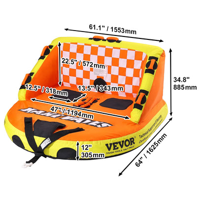 Towable Tube for Boating, 1-3 People Inflatable