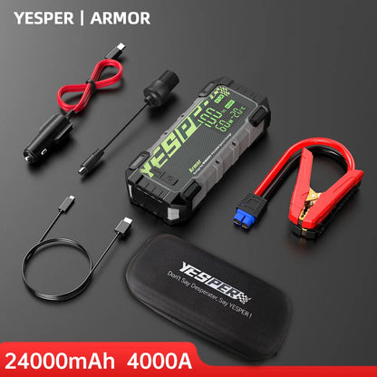 Heavy Duty Jump Starter for Diesel Truck SUV –Power Bank,  Gas Diesel, 3 Mode Light