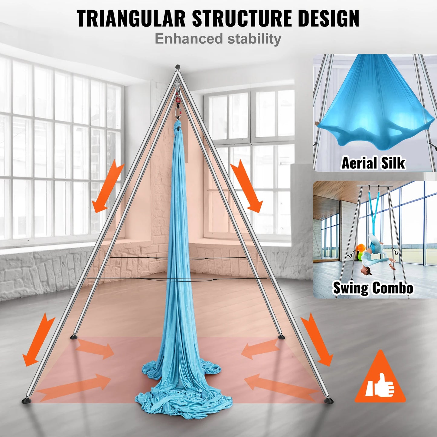 Yoga Swing Stand Aerial Hammock Max 551lbs