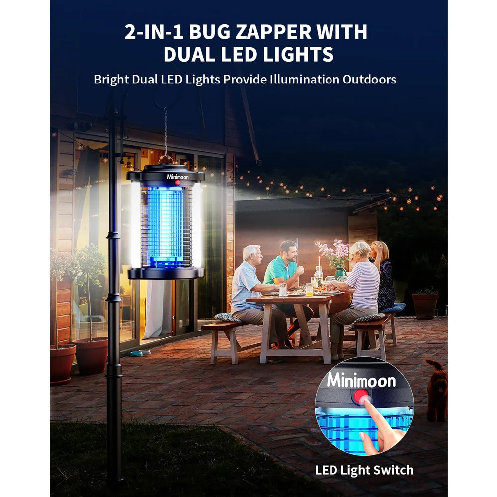 Bug Zapper Outdoor Mosquito with Dual LED Light  Fly 15W  Insect Trap