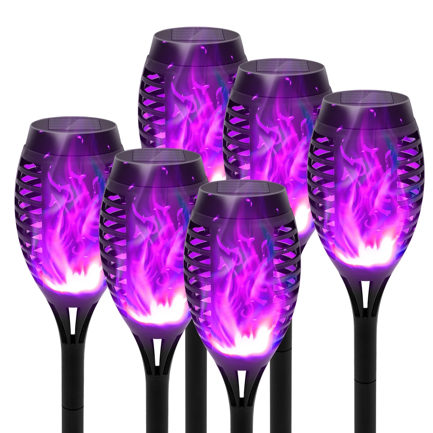 Green Solar Flame Light Outdoor with Flickering Flame Waterproof