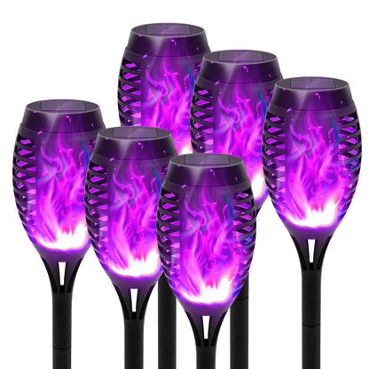 Green Solar Flame Light Outdoor with Flickering Flame Waterproof