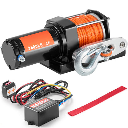 3500lbs Electric Winch ATV/UTV  Winch with 39 ft Synthetic Rope