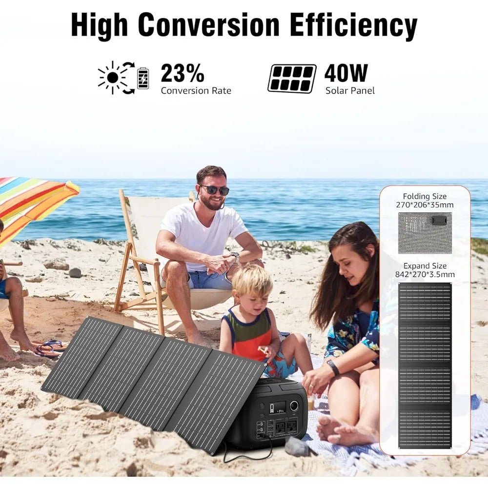 300W Peak Portable Power Station with Panels Solar Generator with AC Outlet