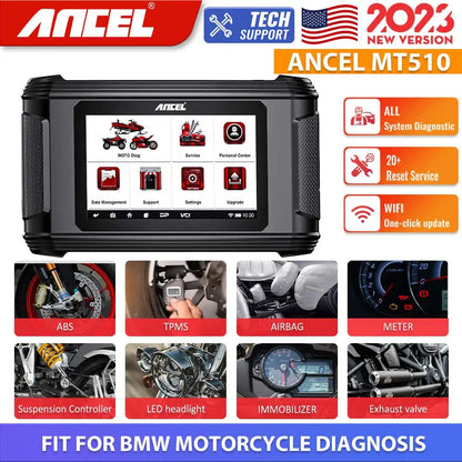 Motorcycle Scanner All System for BMW/DUCATI/HARLEY Support 30+ Functions ECU Reset Motorcycle OBD2 Diagnostic Tool