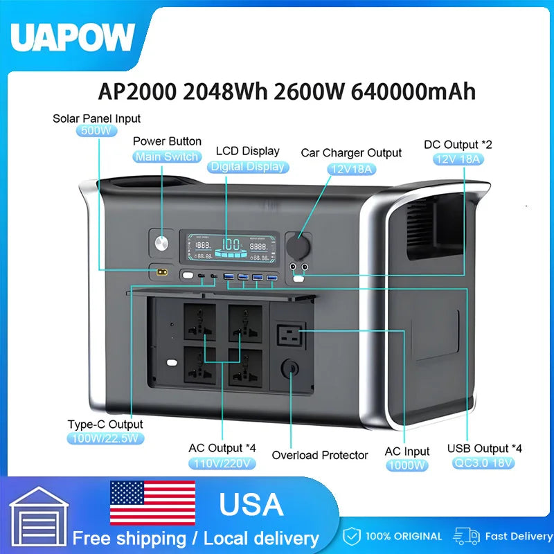 Portable Power Station 110V Solar Generator Emergency Power Supply