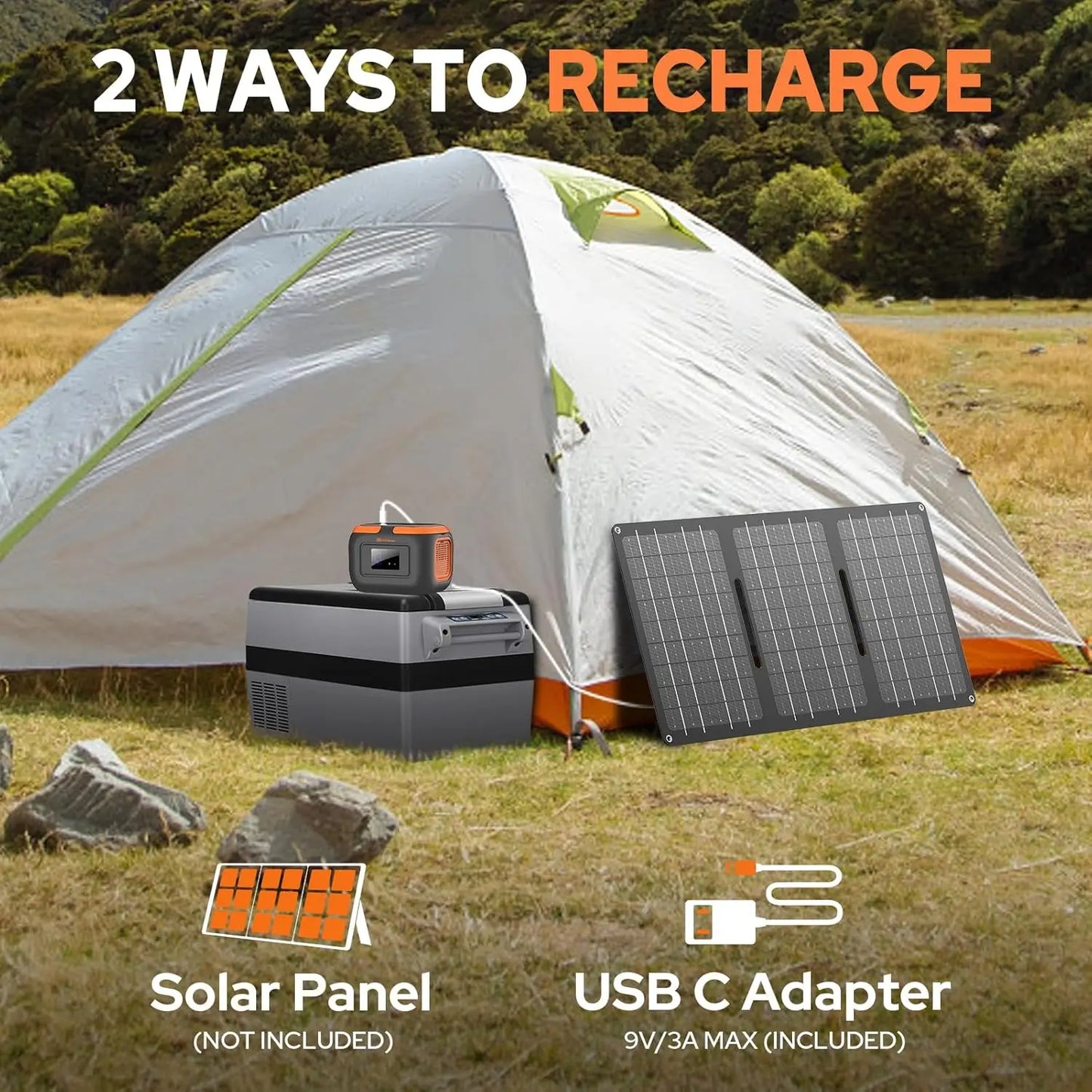 120W Portable Power Station 97.6Wh Power Bank with AC Outlet/USB C/LED Light for