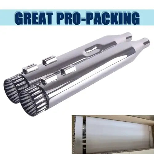 Chrome 4 Inch Slip-On Exhaust Mufflers For Harley Touring Models 2009 To 2016