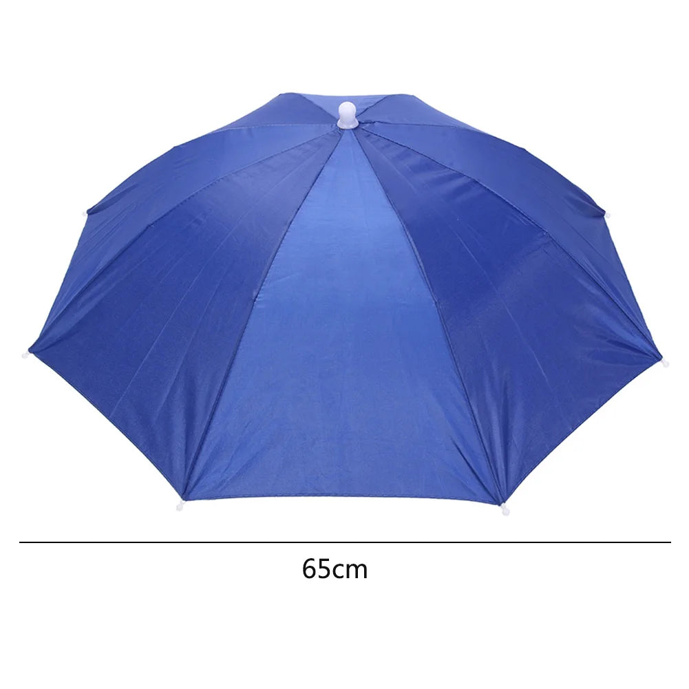 Outdoor Foldable Head Umbrella Hat Headwear Sun Cap Rainproof