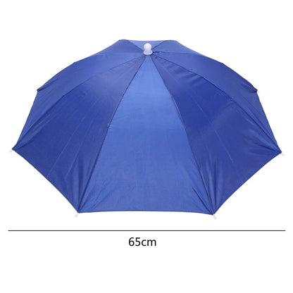 Outdoor Foldable Head Umbrella Hat Headwear Sun Cap Rainproof