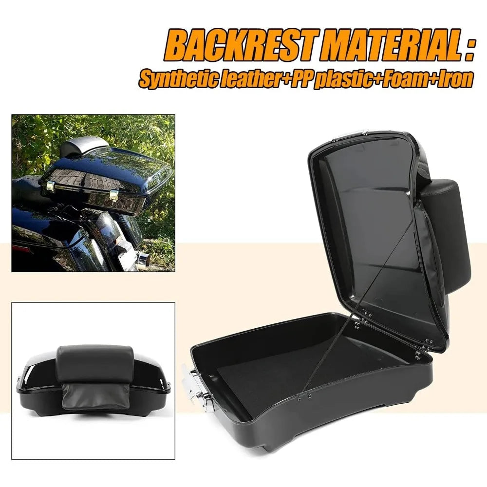 trunk luggage w/backrest 2014-2024 harley davidson touring models