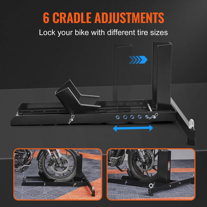 1800lbs Heavy-duty Steel Motorcycle Front Wheel Stand with Adjustable Holes