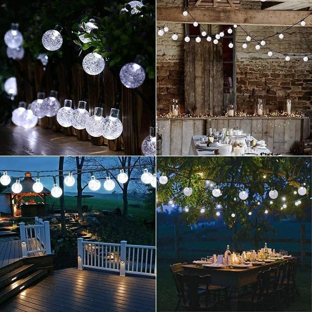 1 Pack 12M/39.37FT. 100 LED Solar Powered Bubble Ball String Light