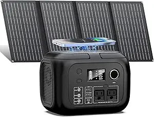 300W Peak Portable Power Station with Panels Solar Generator with AC Outlet
