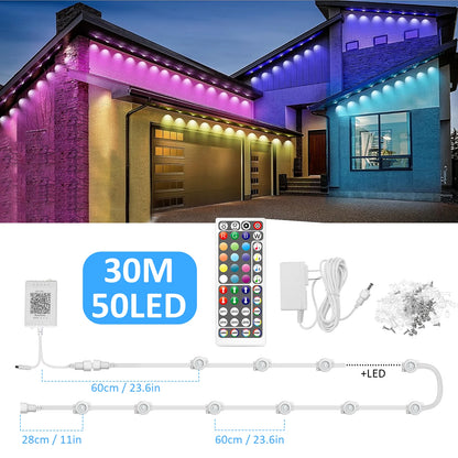 Permanent Outdoor Lights for House, LED with Remote Control