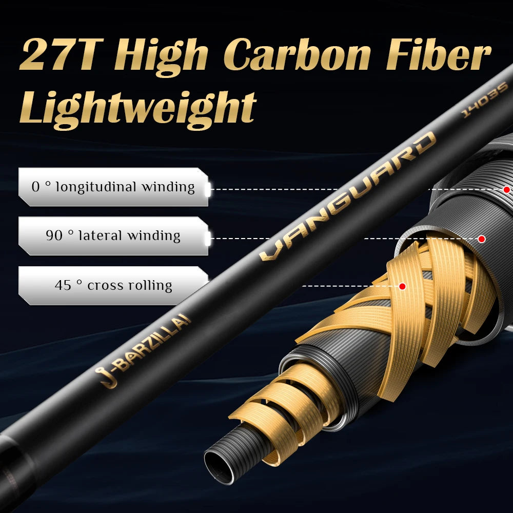 Carbon Surf Spinning Fishing Rod, Ultra-Light High-Sensitivity Graphite Pole Saltwater Fishing