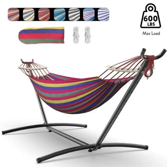 Hammock with Adjustable Stand Hammock with Storage Bag, 600lb Capacity