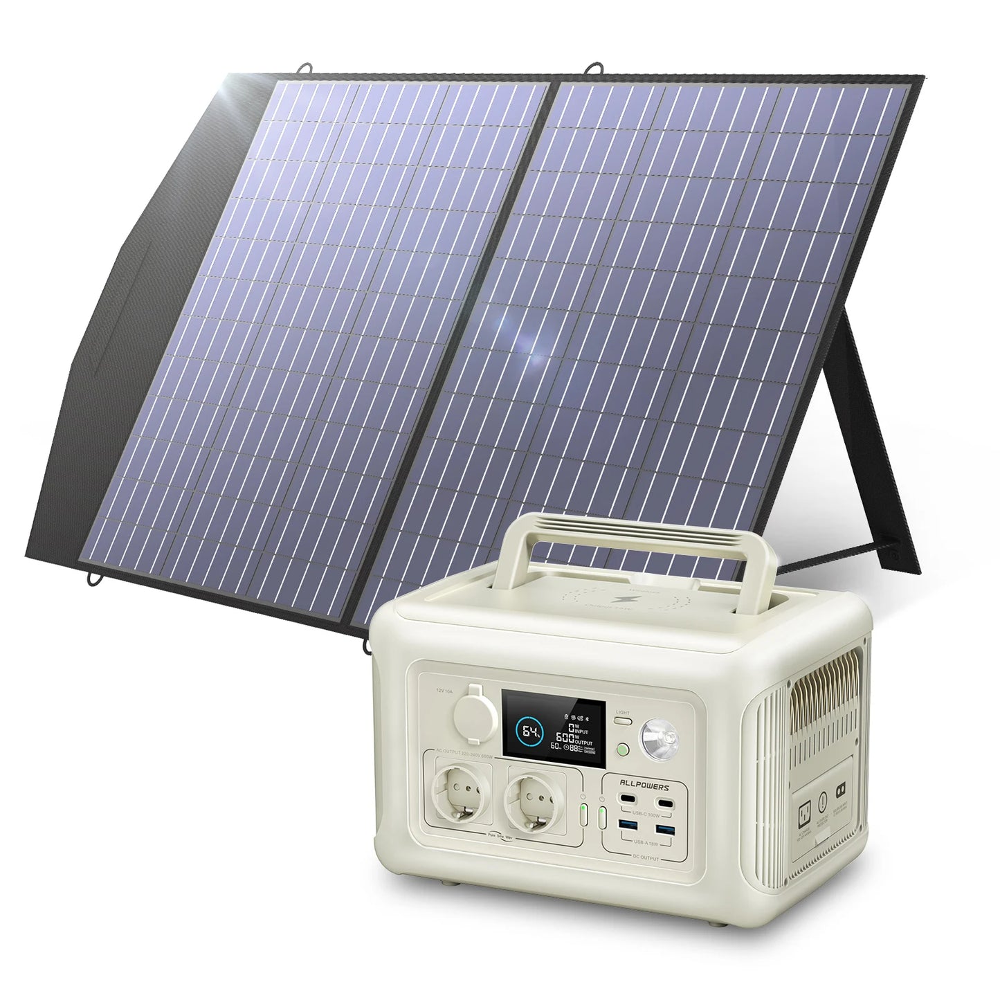 Portable Power Station with Portable SolarPanel  Outdoor Solar Generator