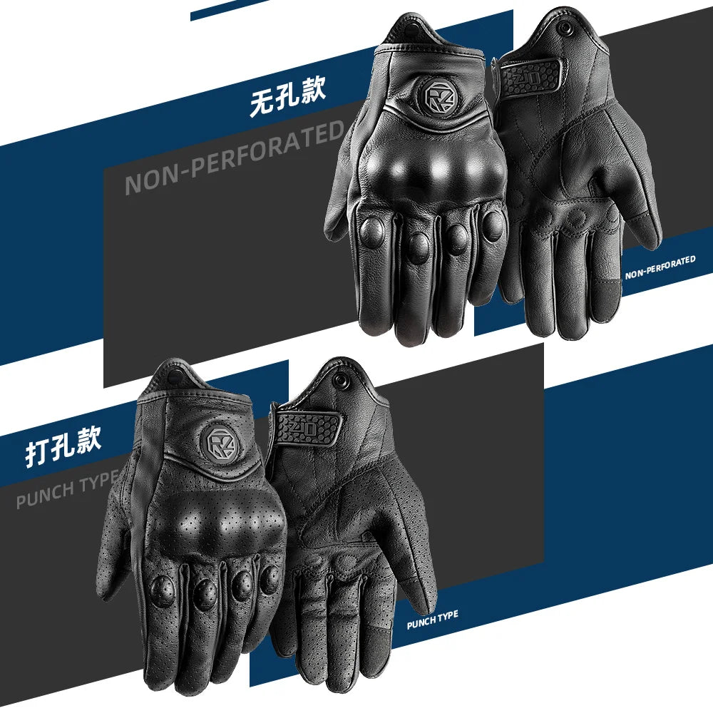 motorcycle riding gloves, goatskin, full-finger gloves, gloves for motorcycles, gloves