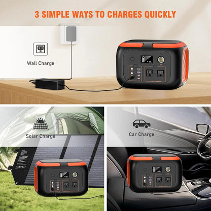 Portable Power Station 600W 296Wh/AC Outlet Solar Generator