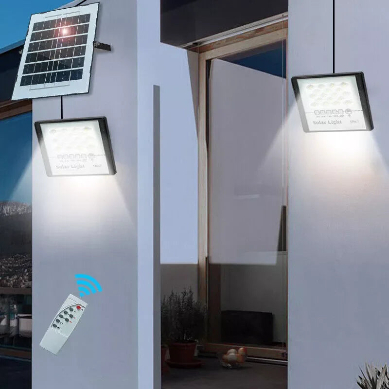 300W LED Solar Street Lights Outdoor Flood Lamps Waterproof Spotlight Lighting Dusk To Dawn