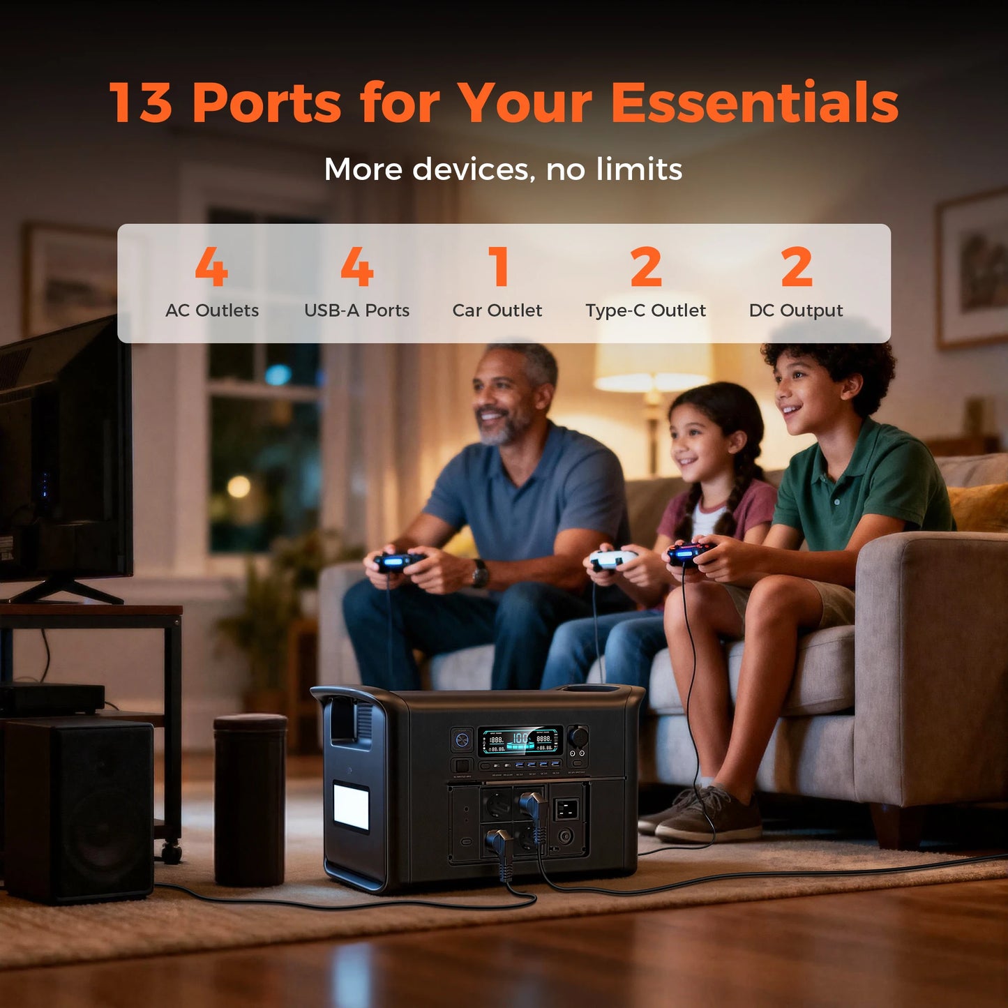 2400W Portable Power Station 2048Wh Emergency Power Supply Station ﻿