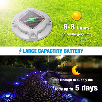 Solar Dock Marine Lights 12 Pack,2 Colors in 1,Outdoor LED  Waterproof Driveway Marker Deck Lights