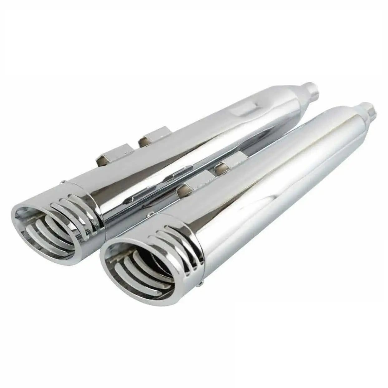 Chrome 4 Inch Slip-On Exhaust Mufflers For Harley Touring Models 2009 To 2016