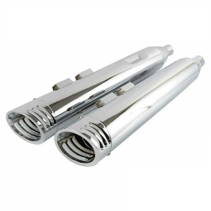 Chrome 4 Inch Slip-On Exhaust Mufflers For Harley Touring Models 2009 To 2016