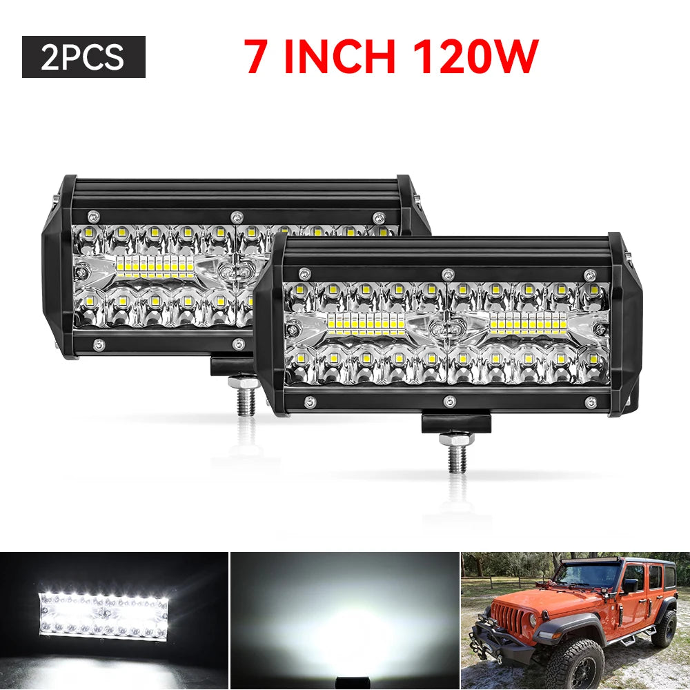 7 Inch Square Spot Pods High/Low Beam waterproof 4inch Led Work Driving Lamp For Off Road SUV UTV ATV Fog LED