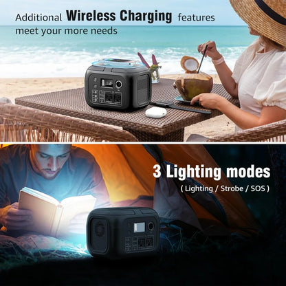 300W Peak Portable Power Station with Panels Solar Generator with AC Outlet