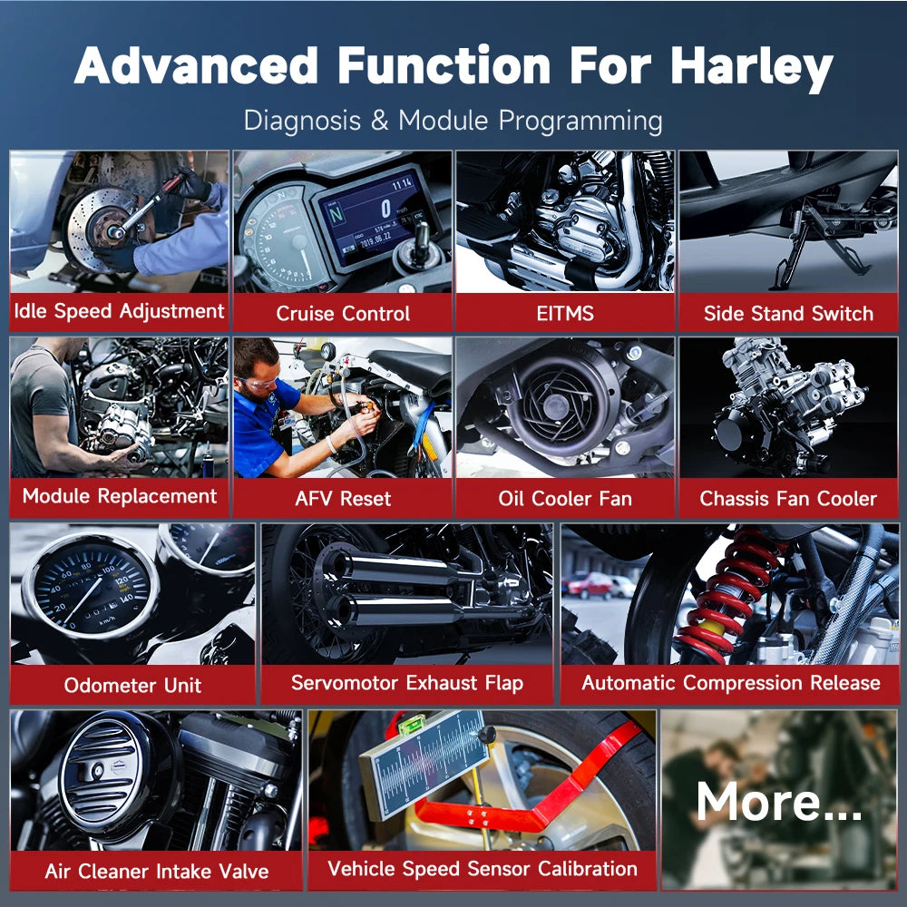 ANCEL MT510 Motorcycle Scanner All System for BMW/DUCATI/Harley Support 30+ Functions ECU Reset Motorcycle OBD2 Diagnostic Tool