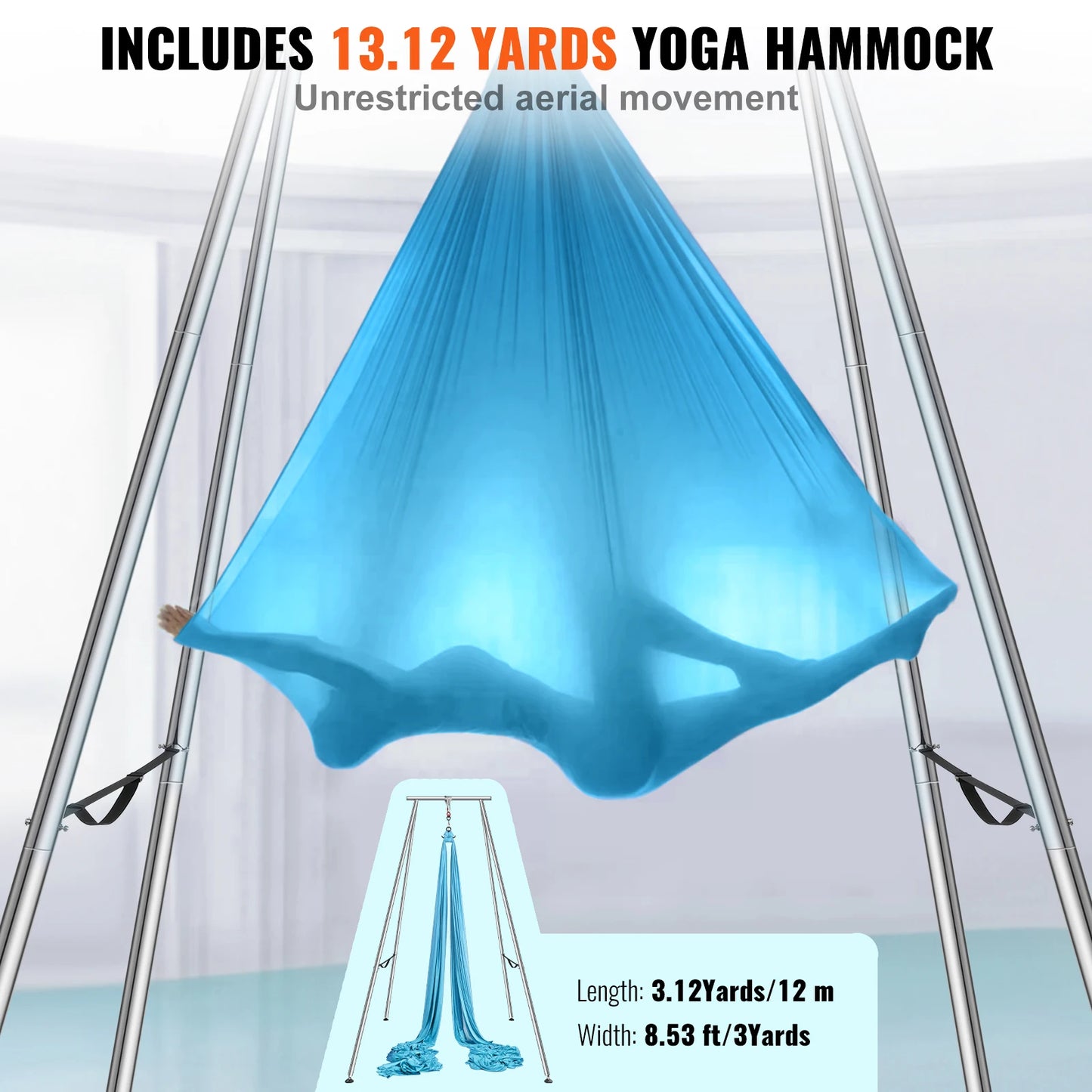 Yoga Swing Stand Aerial Hammock Max 551lbs