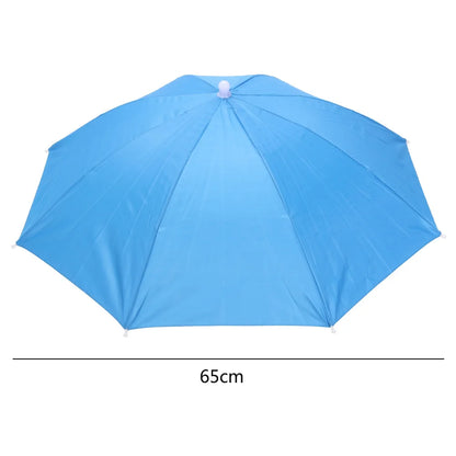 Outdoor Foldable Head Umbrella Hat Headwear Sun Cap Rainproof