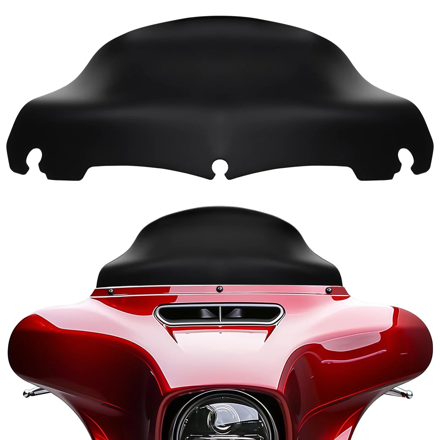 9" Motorcycle Windshield Wind Deflector For Harley Electra Glide Street Glide Ultra Limited FLHT FLHTP 2014-Up