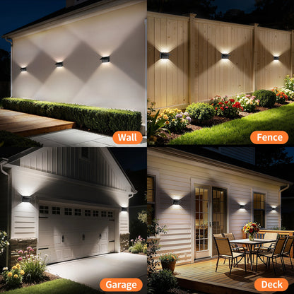 Solar Wall Lights 2 Pack with Remote, 3 Color Modes