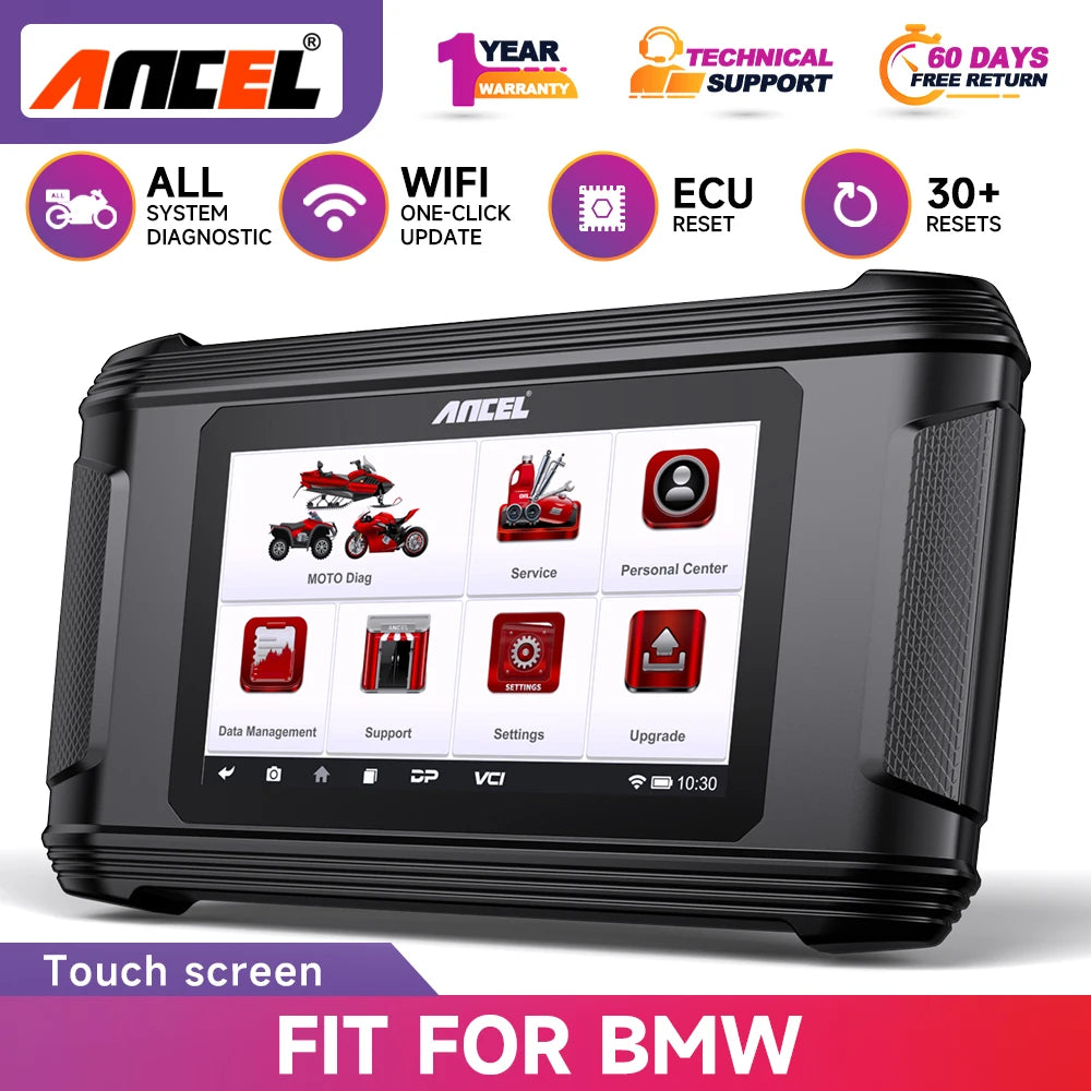 Motorcycle Scanner All System for BMW/DUCATI/HARLEY Support 30+ Functions ECU Reset Motorcycle OBD2 Diagnostic Tool