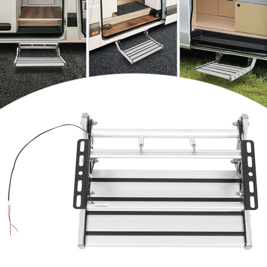 Folding RV Step Silver Aluminum Alloy  with 12V LED Light